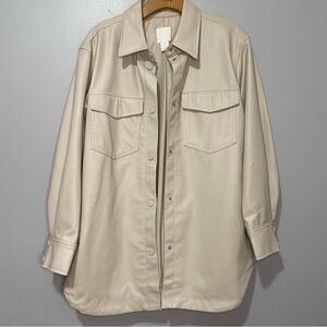 H&M Faux Leather Shacket Shirt Jacket